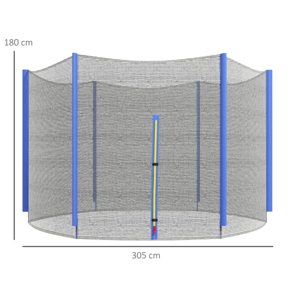 SPORTNOW Rede de Segurança para Trampolim Ø305 cm para Exterior e Porta com Fecho de Correr para 6 Postes Azul - Image 3