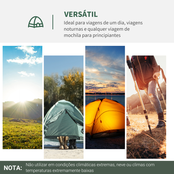 Outsunny Tenda de Campismo 2 Pessoas Dobrável com 2 Janelas de Malha Bolso Interior Bolsa de Transporte 206x152x110 cm Verde - Image 7