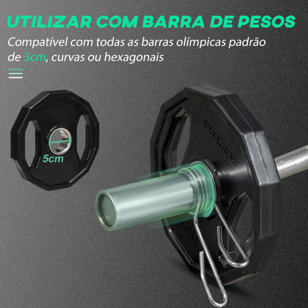 SPORTNOW Conjunto de 2 Discos de Pesos Olimpicos 10kg Ferro Fundido Placas de Peso com Orifício de 5cm Ø32x4 cm Preto - Image 5