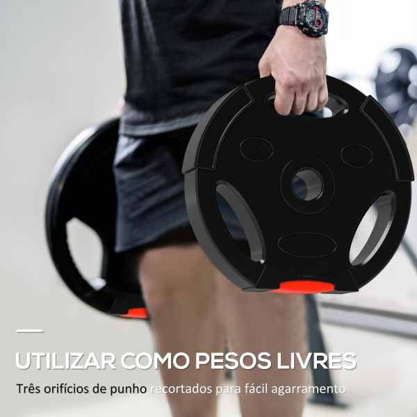 SPORTNOW Conjunto de Discos de Pesos de 4 Peças Discos de Pesos 2x10 kg e 2x5 kg com Orifícios de 2,5 cm Preto - Image 4
