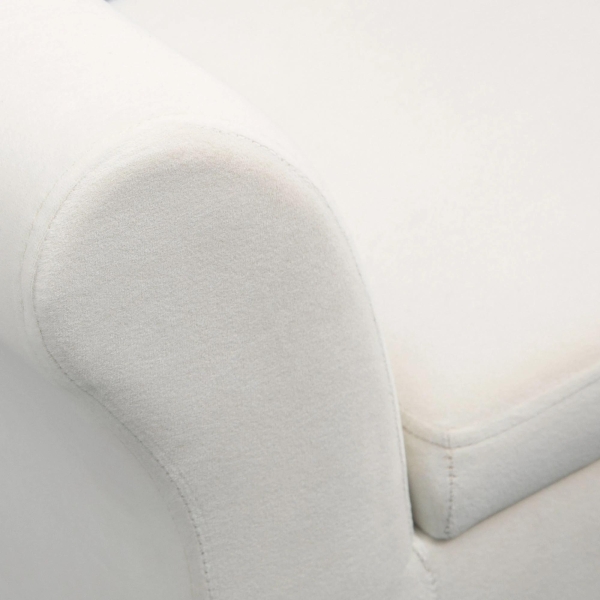 HOMCOM Banco para Pé de Cama Estofado em Veludo Banco de Armazenamento Acolchoado com Tampa Apoio para os Braços Pés de Madeira para Dormitório Sala de Estar 111,5x41x65cm Branco Creme - Image 8
