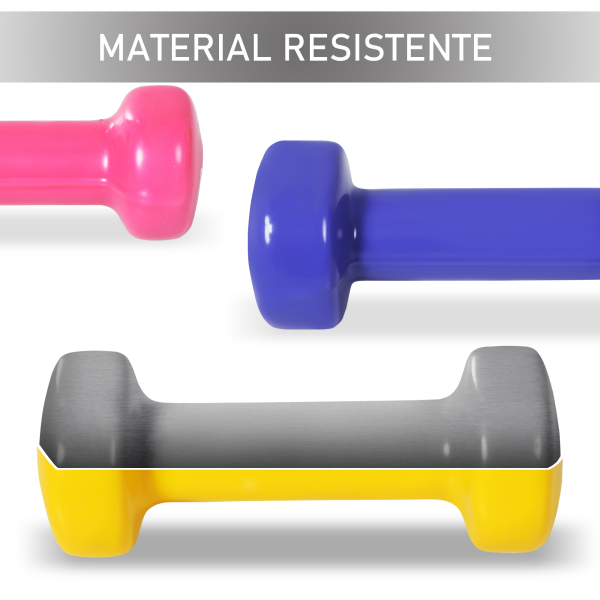 HOMCOM Jogo de 8 Halteres Hexagonais 4 Pares 2kg 1,5kg 1kg 0,5kg com Revestimento Pesos para Exercícios em Casa Academia Aço Multicolor - Image 9