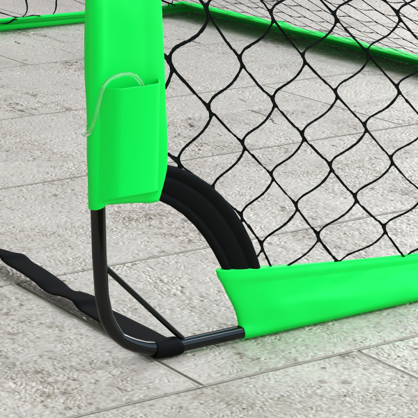 SPORTNOW Conjunto de 2 Balizas de Futebol Dobráveis para Crianças com Luz LED e Postes de Fibra de Vidro 120x90x90 cm Verde - Image 9