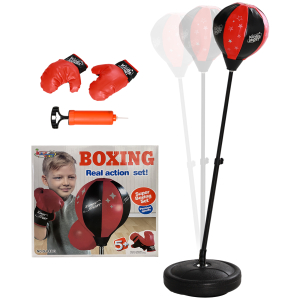 AIYAPLAY Punching Ball para Crianças Kit de Boxe para Crianças com Luvas de Boxe Altura Ajustável 68-102 cm e Base Preenchível Vermelho