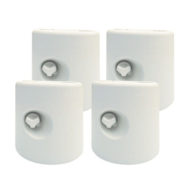 Outsunny Conjunto de 4 Pesos para Tendas Dobráveis Suportes Enchivel com 9,5 kg de Água ou 12 kg de Areia  Ø24x25,5 cm Branco