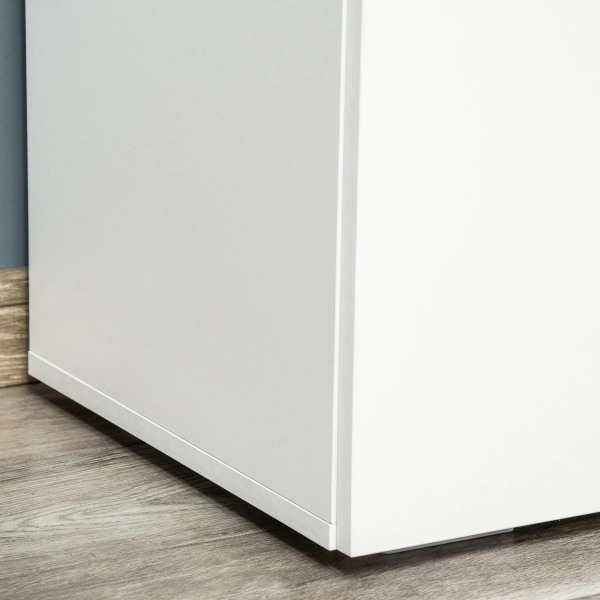 HOMCOM Aparador de Sala de Estar com 2 Portas Armário Auxiliar com 2 Prateleiras para de Livros Roupa Brinquedos Estilo Moderno 70x39x70cm Branco - Image 8