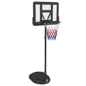 SPORTNOW Tabela de Basquetebol com Altura Ajustável 216-277 cm Aro de Basquetebol para Exterior com Rodas e Base Recarregável Preto