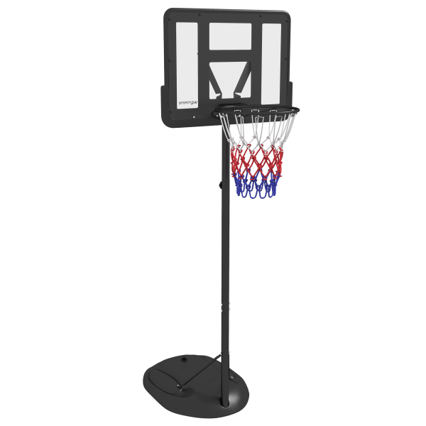SPORTNOW Tabela de Basquetebol com Altura Ajustável 216-277 cm Aro de Basquetebol para Exterior com Rodas e Base Recarregável Preto