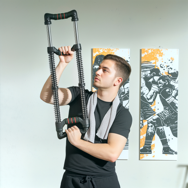 SPORTNOW Expansor de Peito Ajustável Extensor para Musculação com Resistência Ajustável 10-80 kg para Treino  Preto - Image 9