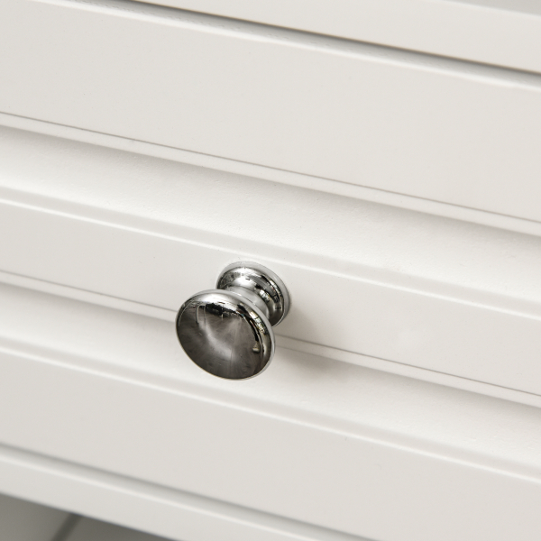 HOMCOM Aparador de Cozinha com 1 Gaveta 1 Prateleira Aberta 2 Portas e Suporte para 12 Garrafas 116,5x40x82,5 cm Branco - Image 8