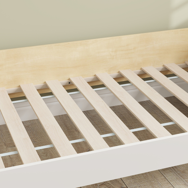 AIYAPLAY Cama para Crianças acima de 3 Anos 143,5x74x40 cm Cama de Madeira para Crianças Carga 80 kg para Dormitório Branco e Madeira - Image 9