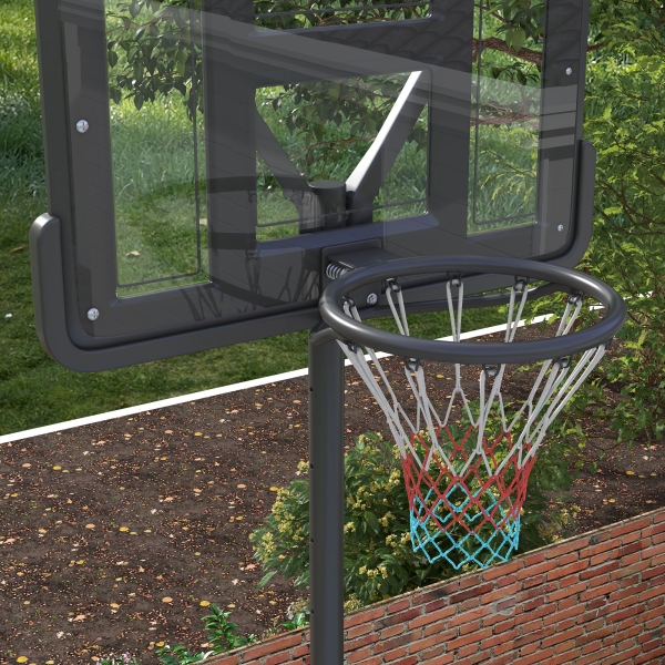 SPORTNOW Tabela de Basquetebol com Altura Ajustável 230-305 cm para Piscina com Rodas e Base Preenchível 110x75x195-370 cm Preto - Image 8