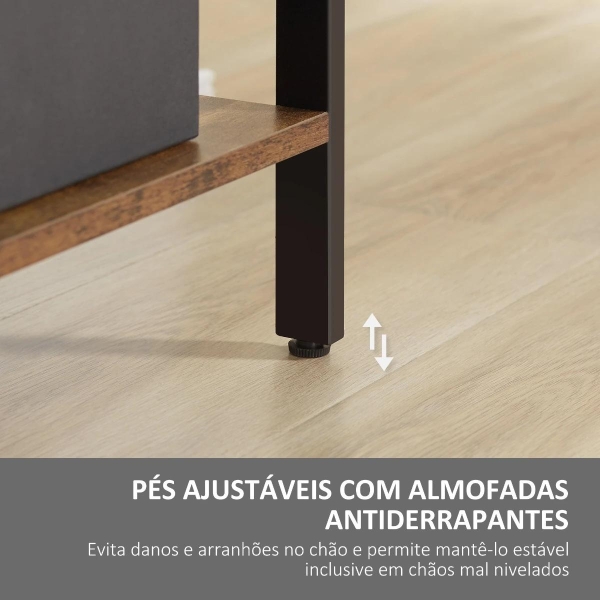 HOMCOM Estante para Livros de 4 Níveis com 8 Compartimentos de Armazenamento Estilo Industrial para Sala de Estar Escritório Dormitório 74x30x157,5cm Marrom Rústico - Image 6