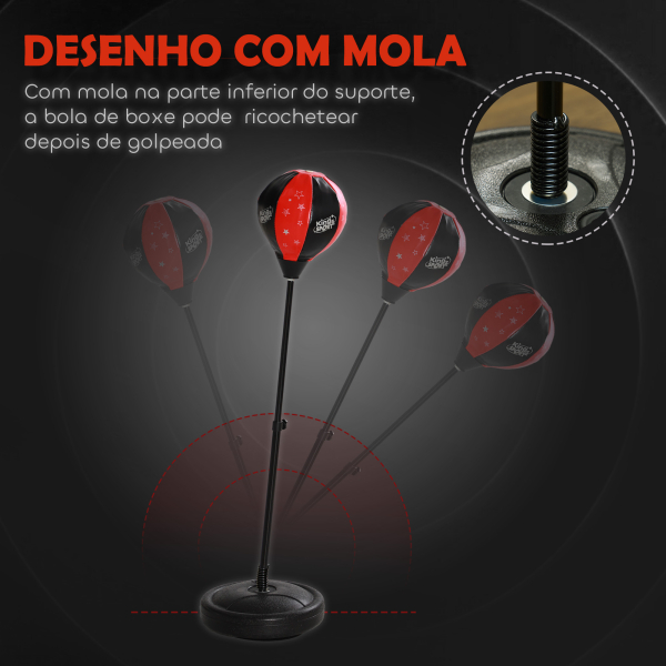 AIYAPLAY Punching Ball para Crianças Kit de Boxe para Crianças com Luvas de Boxe Altura Ajustável 68-102 cm e Base Preenchível Vermelho - Image 6