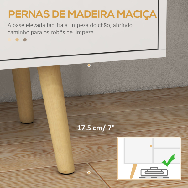 HOMCOM Móvel de TV para Televisores de até 55 Polegadas com 2 Portas 2 Prateleiras de Armazenamento 120x34x50cm Branco - Image 6