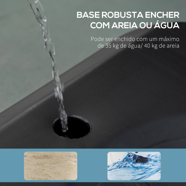 HOMCOM Tabela de Basquetebol para Exterior com Altura Ajustável 258x314 cm com Rodas Base Recaregável Preto e Vermelho - Image 5