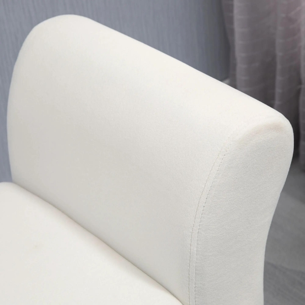 HOMCOM Banco para Pé de Cama Estofado em Veludo Banco de Armazenamento Acolchoado com Tampa Apoio para os Braços Pés de Madeira para Dormitório Sala de Estar 111,5x41x65cm Branco Creme - Image 9