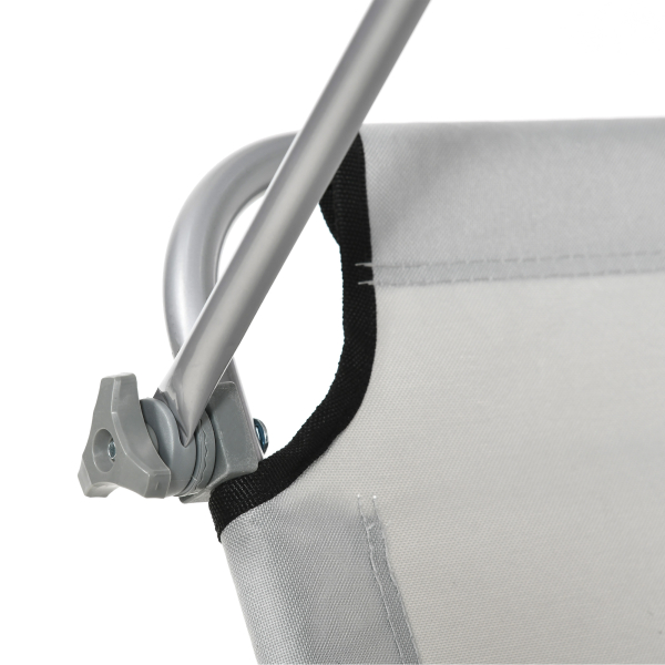 Outsunny Espreguiçadeira de Jardim Dobrável com Toldo Removível e Ajustável e Encosto Ajustável em 4 Posições  187x58x36 cm Cinza Claro - Image 8