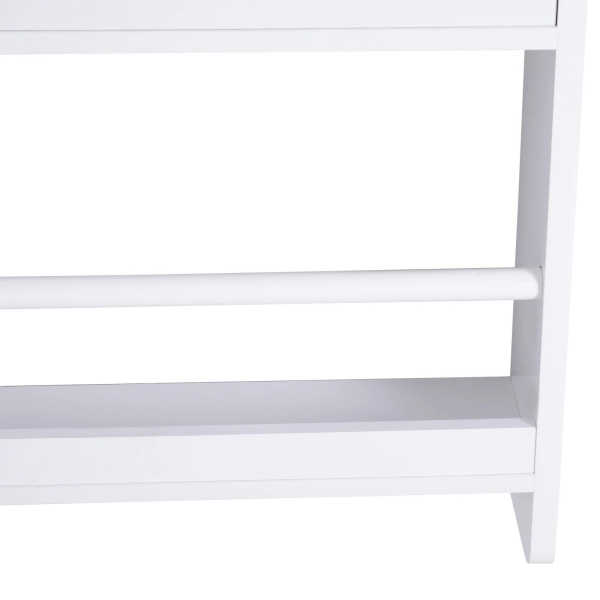 HOMCOM Estante de Parede para Livros com 4 Prateleiras Estante de Livros para Escritório Dormitório Entrada Carga Máxima 30 kg 56x12x113 cm Branco - Image 9