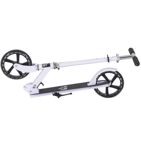 HOMCOM Trotinete Dobrável para Crianças de 7 a 14 Anos Trotinete Infantil com Guiador Ajustável em 4 Níveis e Travão 88x37x75-100cm Branco - Image 9