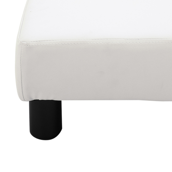 HOMCOM Apoio para os Pés Octomano Banco Pequeno Estofado em Pele Sintética com Assento Acolchoado e Pés de Plástico 40x30x24 cm Branco - Image 6
