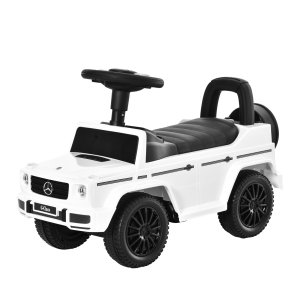 HOMCOM Carro Andador para Bebés com Licença Mercedes G350 com Compartimento de Arrumação e Volante Carga 25 kg 62,5x28,5x45 cm Branco