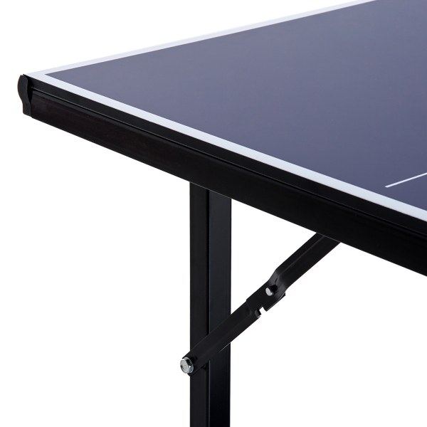 HOMCOM Mesa de Ping Pong Dobrável Mesa de Ping Pong Profissional com Rede e Estrutura de Aço para Interior e Exterior 182x91x76 cm Azul - Image 8