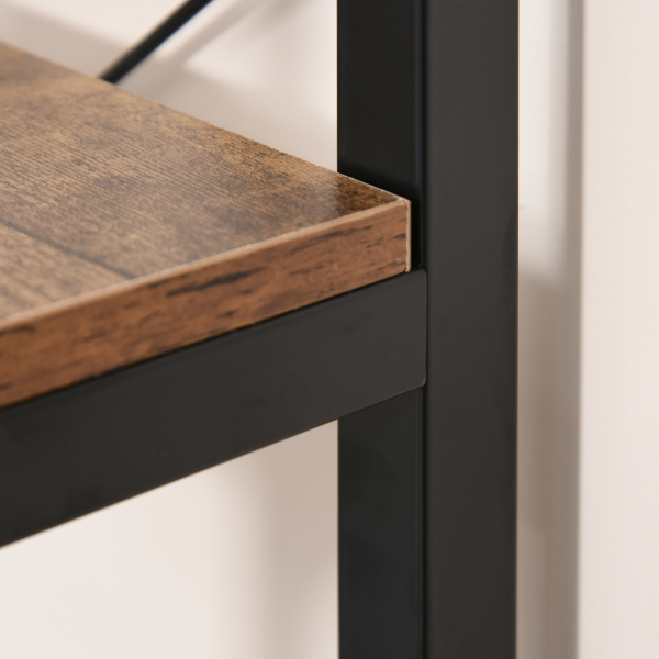 HOMCOM Estante estilo industrial com 6 prateleiras abertas para sala de estar Escritório 80x30x180 cm Castanho Rústico - Image 9