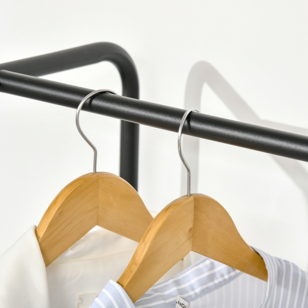 HOMCOM Cabideiro para Roupa com Rodas 6 Gavetas de Tecido Barra para Pendurar para Corredor Quarto 63,5x40x172,5 cm Castanho Rústico - Image 8