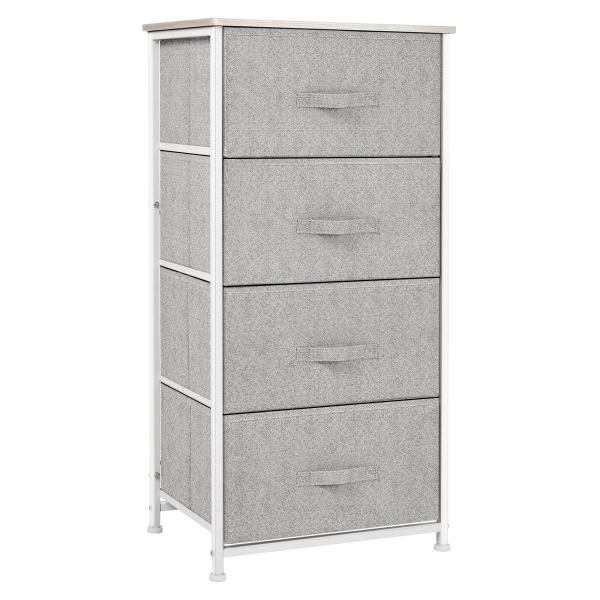 HOMCOM Cómoda Organizador com 4 Gavetas de tecido para sala de estar quarto 45x30x92cm