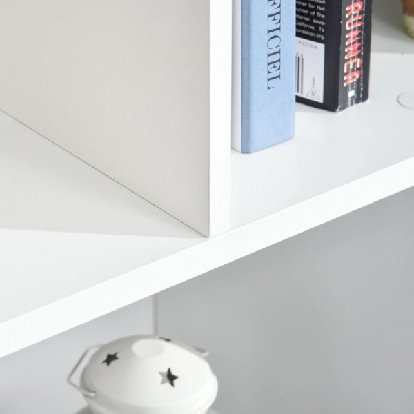 HOMCOM Estante de 4 níveis com 10 compartimentos Prateleiras de armazenamento multiuso 100x23,8x140 cm Branco - Image 9