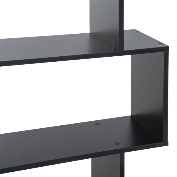 HOMCOM Estante Alto Livraría de 6 Estantes  para Sala de Jantar Desenho Moderno 80x23x192cm Preto - Image 8