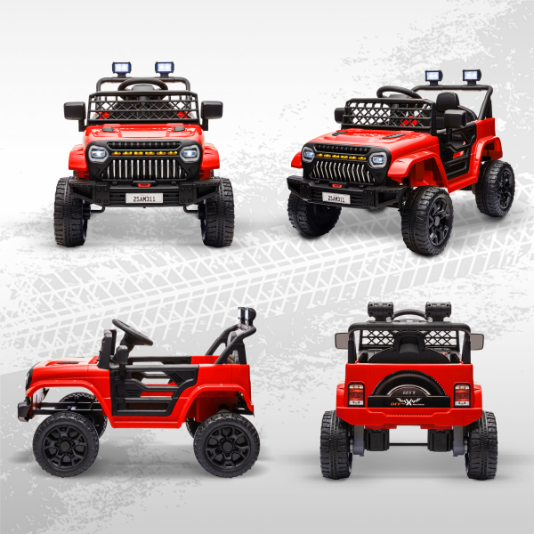 AIYAPLAY Carro Elétrico para Crianças Carro Elétrico Infantil UTV 12V com Velocidade Ajustável USB e Faróis  95x62,5x65 cm Vermelho - Image 9