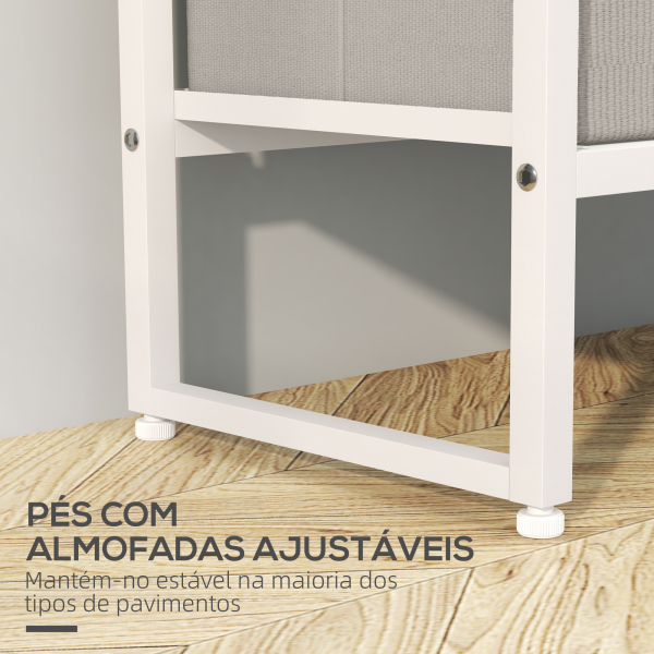 HOMCOM Suporte para Cabides com 3 Gavetas de Tecido Barra para Pendurar e Prateleira para Entrada Quarto 58,5x30x178 cm Natural - Image 7