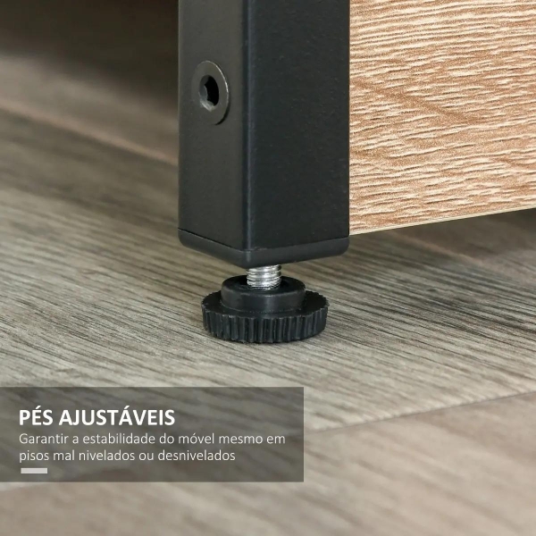 HOMCOM Estante para Livros com Múltiplas Prateleiras Abertas e 1 Armário com Porta Dupla Estante de Armazenamento para Escritório Sala de Estar 80x35x97cm Madeira Natural - Image 6