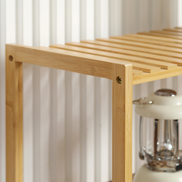 HOMCOM Estante de Bambu de 4 Níveis Estante Moderna de Armazenamento Anti-Tombo 60x26x130cm Madeira - Image 8