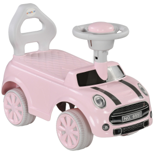 AIYAPLAY Carro Andador para Bebés de 18-36 Meses Carro Andador com Volante Buzina e Sistema Anti-Tombo  53x25x35 cm Rosa