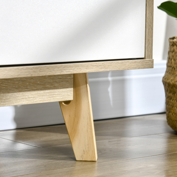 HOMCOM Móvel de TV para Televisores de até 55 Polegadas com 2 Gavetas 2 Prateleiras e 2 Armários120x40x55cm Madeira e Branco - Image 8