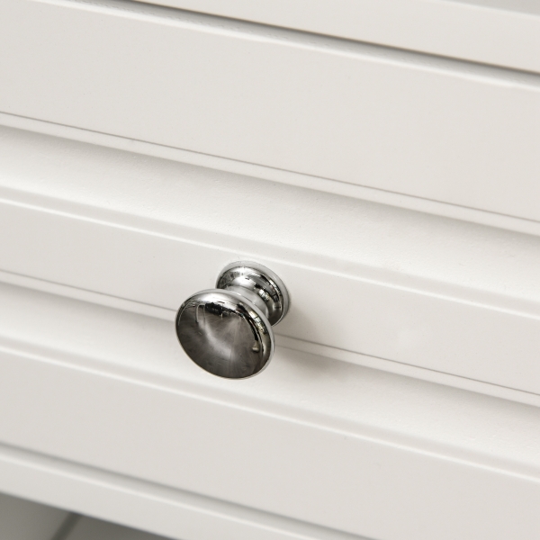 HOMCOM Aparador de Cozinha com 1 Gaveta 1 Prateleira Aberta 2 Portas e Suporte para 12 Garrafas 116,5x40x82,5 cm Branco - Image 9