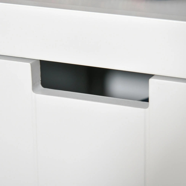 HOMCOM Aparador de Sala de Estar Armário Auxiliar de Armazenamento Moderno com Prateleira Aberta e 3 Gavetas para Dormitório Sala de Estar 102x33x61,5cm Branco - Image 8