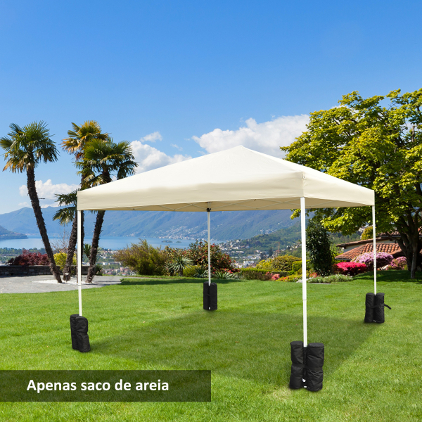 Outsunny Pack de 4 Sacos de Lastro Enchíveis para Carpa Tenda e Toldo Volume Máx. 15kg Ø14x42 cm Preto - Image 2