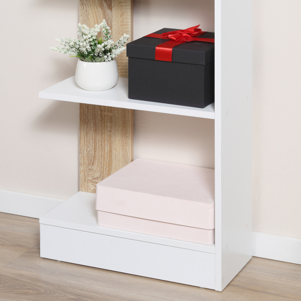 HOMCOM Estante de Armazenamento com 5 Prateleiras Estante Multiuso para Escritório  45x21x170cm Branco e Carvalho - Image 9