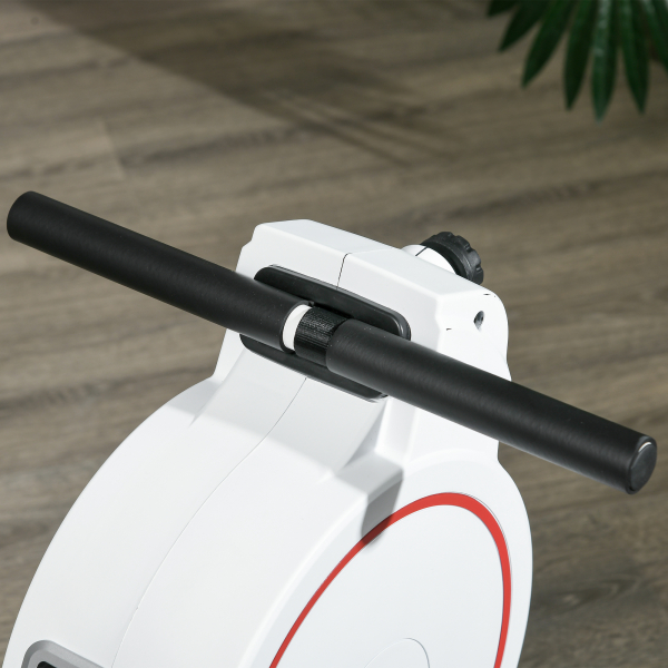 SPORTNOW Máquina de Remo Dobrável com Resistência de 8 Níveis Ecrã LCD e 2 Rodas de Transporte 180x48x60 cm Branco - Image 9