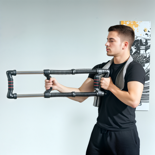 SPORTNOW Expansor de Peito Ajustável Extensor para Musculação com Resistência Ajustável 10-80 kg para Treino  Preto - Image 8