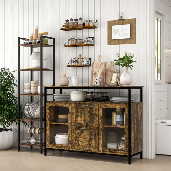 HOMCOM Conjunto de 3 Prateleiras de Parede Industrial Prateleiras Suspensas 30x12x12 cm 40x12x12 e cm 50x12x12 cm Madeira e Preto - Image 9