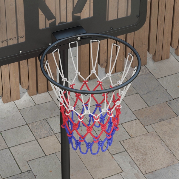 SPORTNOW Tabela de Basquetebol com Altura Ajustável 216-277 cm Aro de Basquetebol para Exterior com Rodas e Base Recarregável Preto - Image 9
