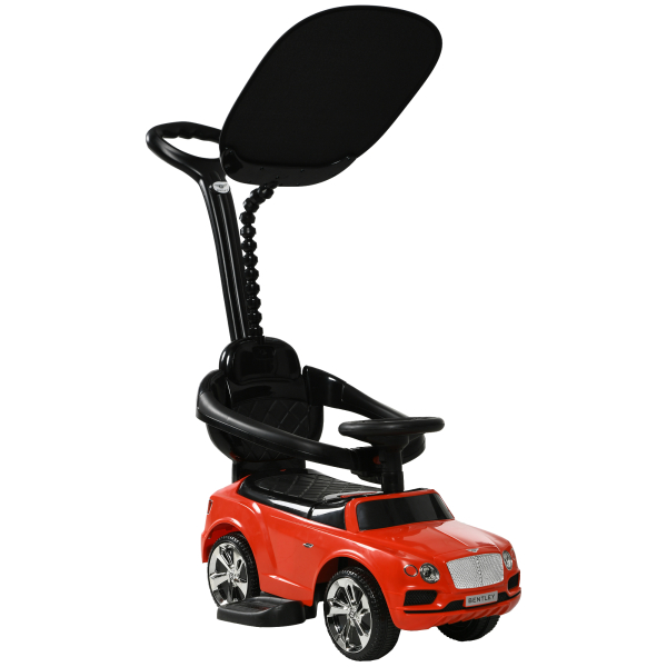 AIYAPLAY Carro Andador 3 em 1 com Licença Bentley Bentayga Carro Andador para Bebés com Guiador e Capô Desmontáveis Vermelho