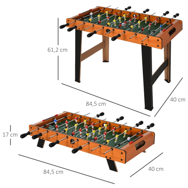 HOMCOM Mesa de matraquilhos com 22 jogadores incluídos 84,5x40x61,2 cm Cor Madeira e Preto - Image 3