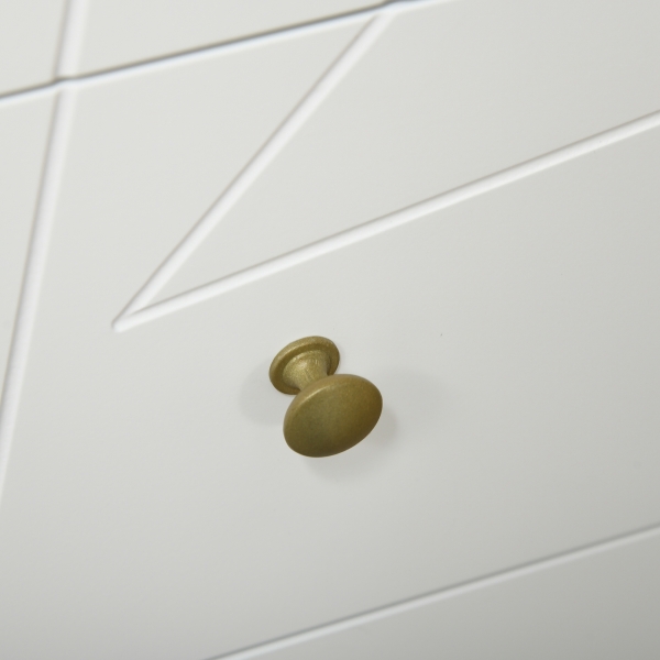 HOMCOM Cómoda de Quarto Moderna Cómoda de Madeira com 4 Gavetas e Pés Metálicos para Sala Escritório 60x40x100 cm Branco - Image 9