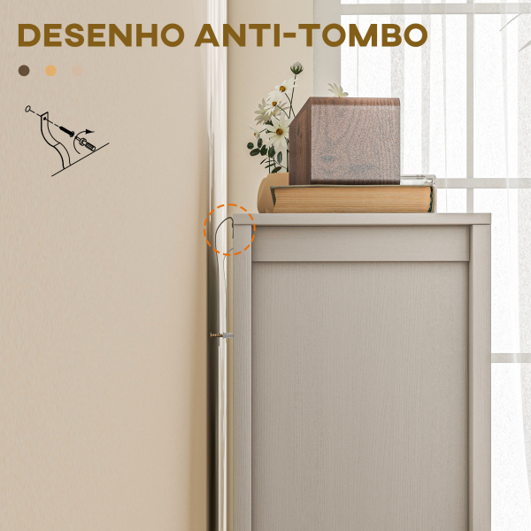 HOMCOM Aparador para Sala de Estar Moderno Móvel Sala de Estar com Prateleira Ajustável Aparador Cozinha 80x35x85 cm Branco - Image 6